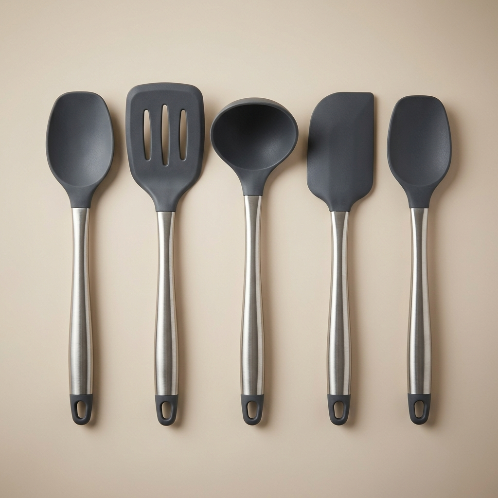 main-01-8 Pestsafe 5-Piece Silicone Kitchen Utensil Set with Stainless Steel Handles - Image 1